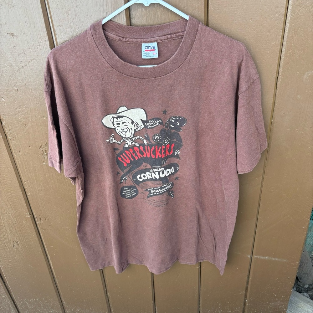 VINTAGE SUPERSUCKERS SHIRT XL La Mano Cornuda Brown